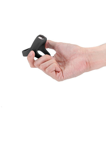 Renegade Emperor - Black - Black USB Rechargeable Vibrating Cock & Ball Rings NS Novelties