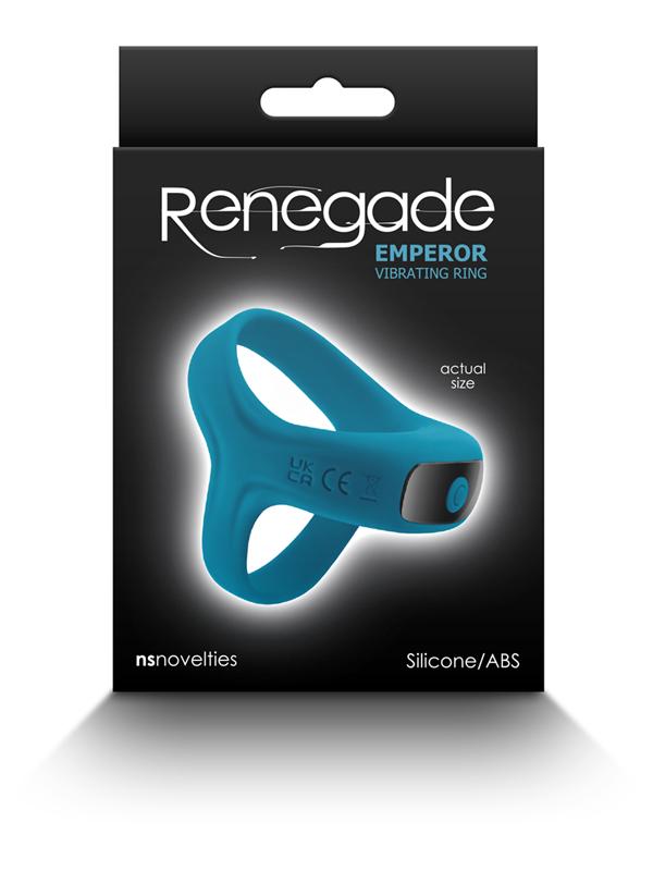 Renegade Emperor - Teal - Teal USB Rechargeable Vibrating Cock & Ball Rings NS Novelties