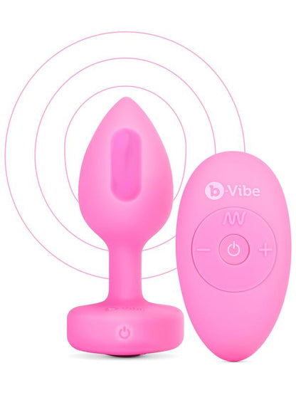 b-Vibe Remote Control Vibrating Jewelled Heart Plug S/M B-Vibe