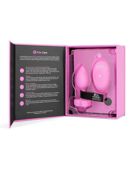 b-Vibe Remote Control Vibrating Jewelled Heart Plug S/M B-Vibe