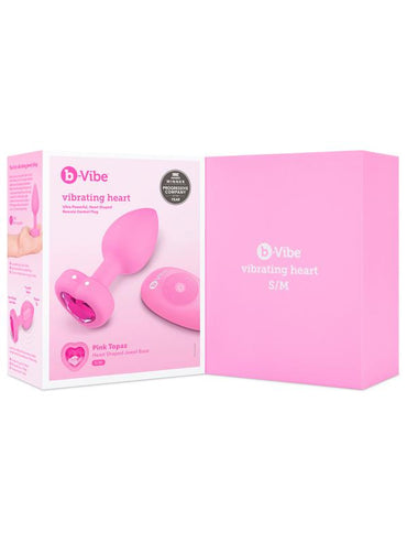 b-Vibe Remote Control Vibrating Jewelled Heart Plug S/M B-Vibe