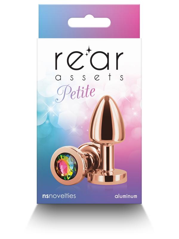 Rear Assets Petite - Rose Gold with Rainbow Gem NS Novelties