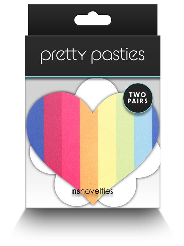 Pretty Pasties Pride Heart and Flower Rainbow 2 Pair NS Novelties