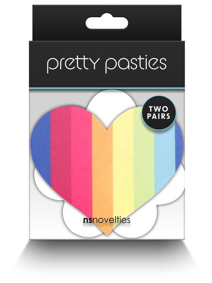 Pretty Pasties Pride Heart and Flower Rainbow 2 Pair NS Novelties
