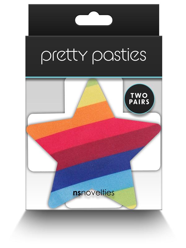 Pretty Pasties Pride Cross and Star Rainbow 2 Pair NS Novelties