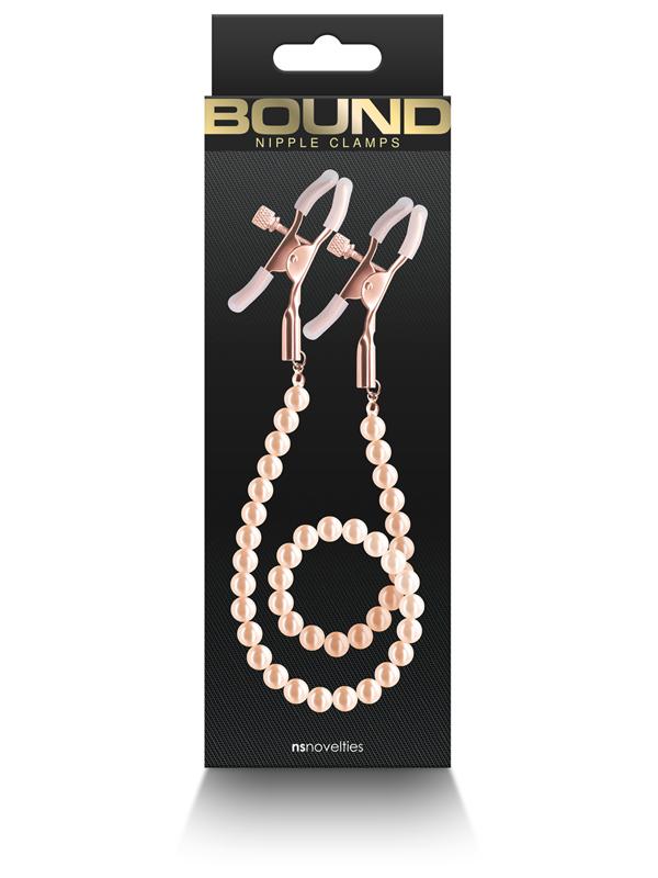 Bound Nipple Clamps - DC1 - Rose Gold NS Novelties