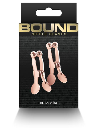 Bound Nipple Clamps - C1 - Rose Gold - Rose Gold Nipple Clamps - Set of 2 NS Novelties