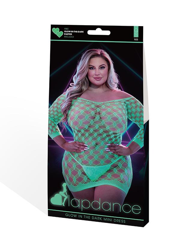 Lapdance Glow In The Dark Mini Dress with Sleeves Q Lapdance Lingerie