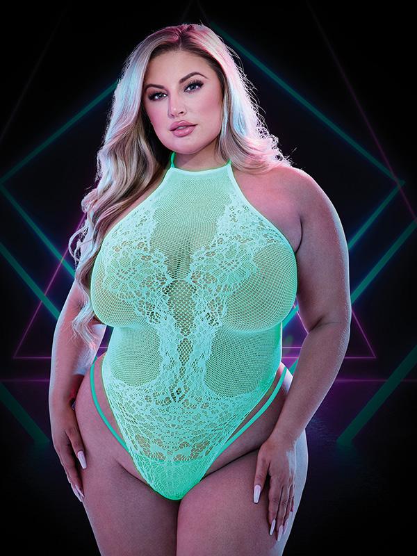 Lapdance Glow In The Dark Sheer Teddy Q Lapdance Lingerie
