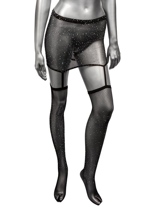 Radiance One Piece Plus Size Garter Skirt With Thigh Highs