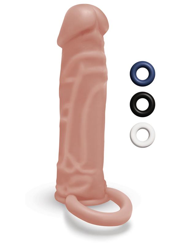 Size Up Realistic 1 Inch Penis Extender - Tan - Tan 2.5 cm (1'') Penis Extension Sleeve Xgen Products