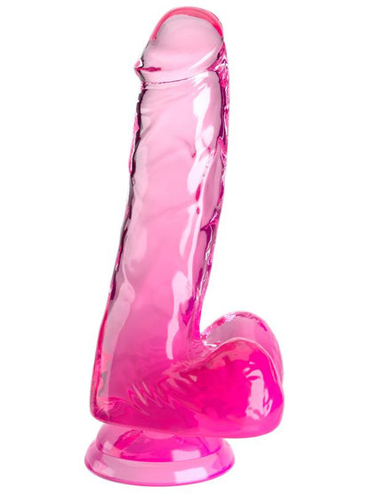 King Cock Clear 6'' Cock with Balls - Pink - Pink 15.2 cm Dong Pipedream