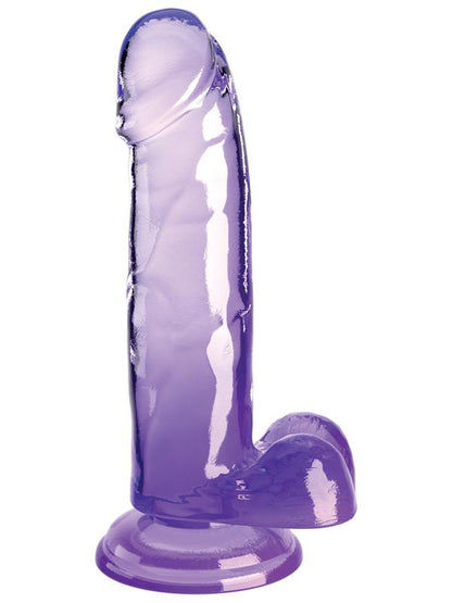 King Cock Clear 7 in. with balls - Purple King Cock