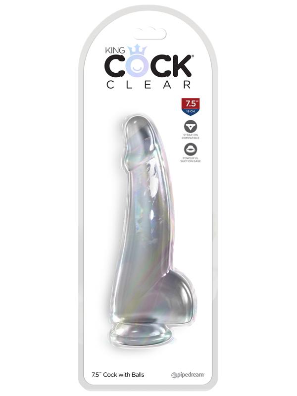 King Cock Clear 7.5'' Cock with Balls - Clear 19 cm Dong Pipedream