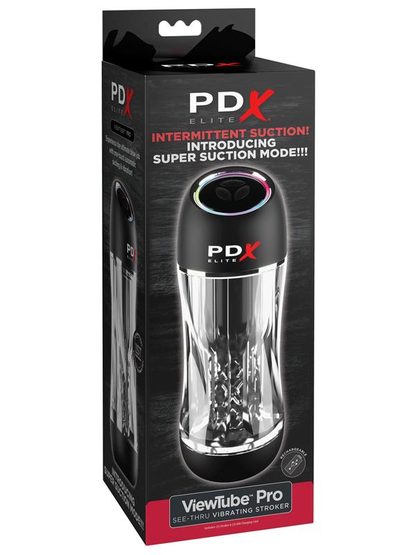 PDX Elite ViewTube Pro - Clear USB Rechargeable Auto Sucking Stroker Pipedream