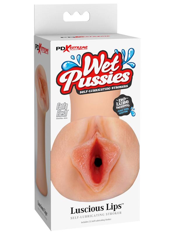 PDX Extreme Wet Pussies - Luscious Lips - Flesh - Flesh Self-Lubricating Vagina Stroker Pipedream