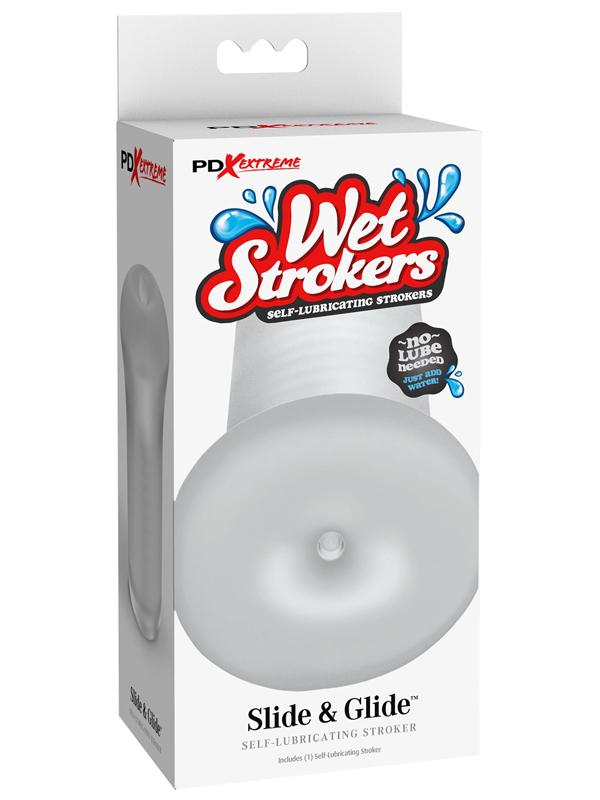 PDX Extreme Wet Stroker - Slide & Glide - Clear Vagina Stroker Pipedream