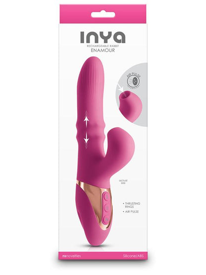 INYA Enamour - Pink - Pink 31.5 cm USB Rechargeable Vibrator with Air Pulse NS Novelties