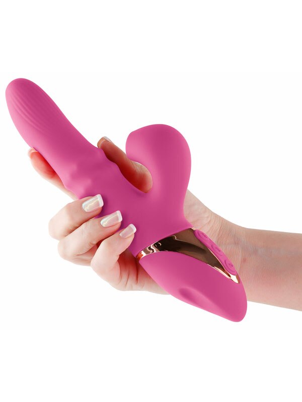 INYA Enamour - Pink - Pink 31.5 cm USB Rechargeable Vibrator with Air Pulse NS Novelties