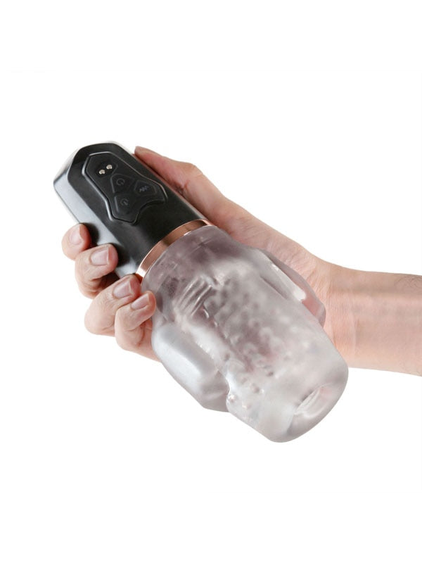 Renegade Avenger - Clear/Black USB Rechargeable Sucking Masturbator NS Novelties