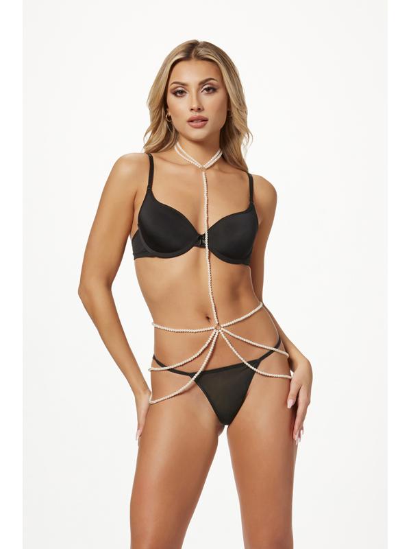 Pearl Chain Choker And Harness 40223 PEARL O/S Seven Til Midnight