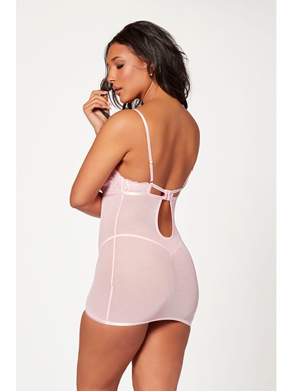 2 Pc Slim Fit Chemise And Thong Panty Set 11553 PINK XL (H) Seven Til Midnight