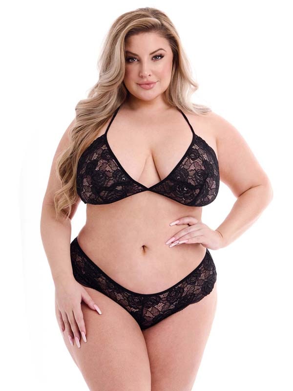 2Pc Eco Bra and Panty Set Black Q Baci