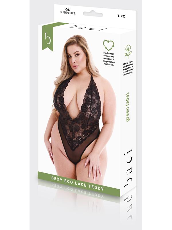 Sexy Eco Lace Teddy Black Q Baci