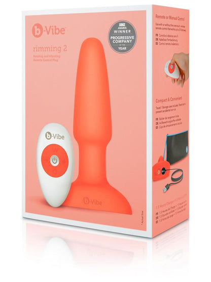 b-Vibe USB Rechargeable Rimming 2 Plug Orange B-Vibe