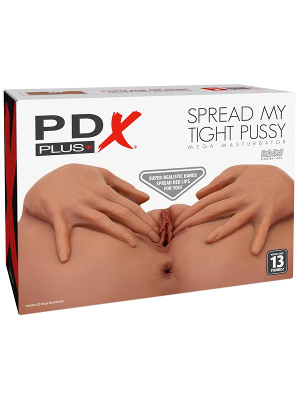 PDX Plus Spread My Tight Pussy - Brown - Brown Mega Masturbator Pipedream
