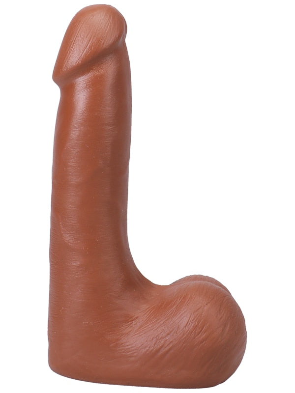 The Realistic Cock - With Removable Vac-U-Lock Suction Cup - ULTRASKYN - 7 Inch (with balls) Caramel Vac U Lock
