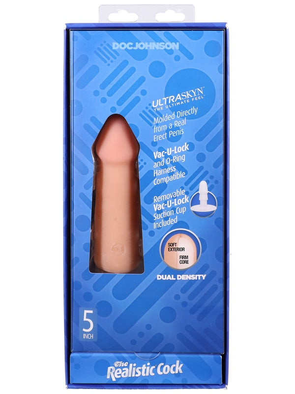 The Realistic Cock - With Removable Vac-U-Lock Suction Cup - ULTRASKYN - 5 Inch Vanilla Vac U Lock