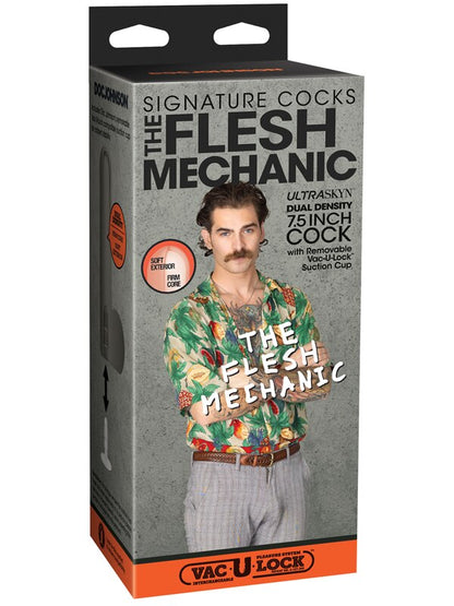 Signature Cocks - The Flesh Mechanic - 7.5 Inch ULTRASKYN Cock with Removable Vac-U-Lock Suction Cup Vanilla Vac U Lock