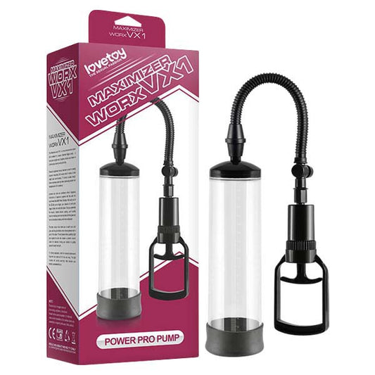Maximizer Worx VX1 - Power Pro Pump - Clear Penis Pump with Cock Ring Lovetoy