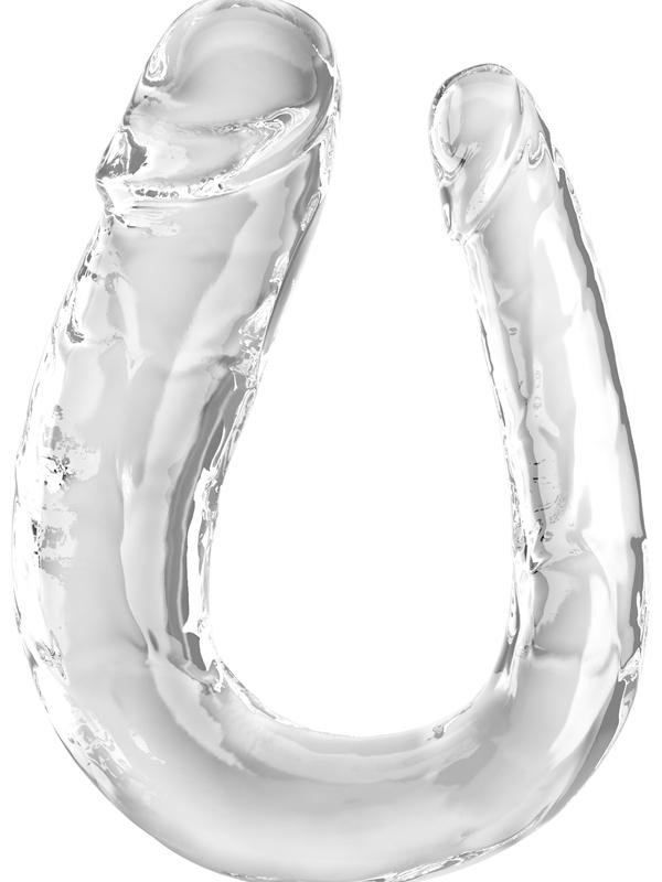 King Cock Clear Large Double Trouble - Clear Large Double Penetration Dong Pipedream
