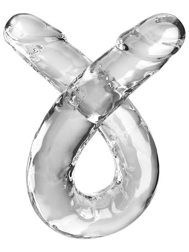 King Cock 18 Inch Double Dildo - Clear 45.7 cm Double Dong Pipedream