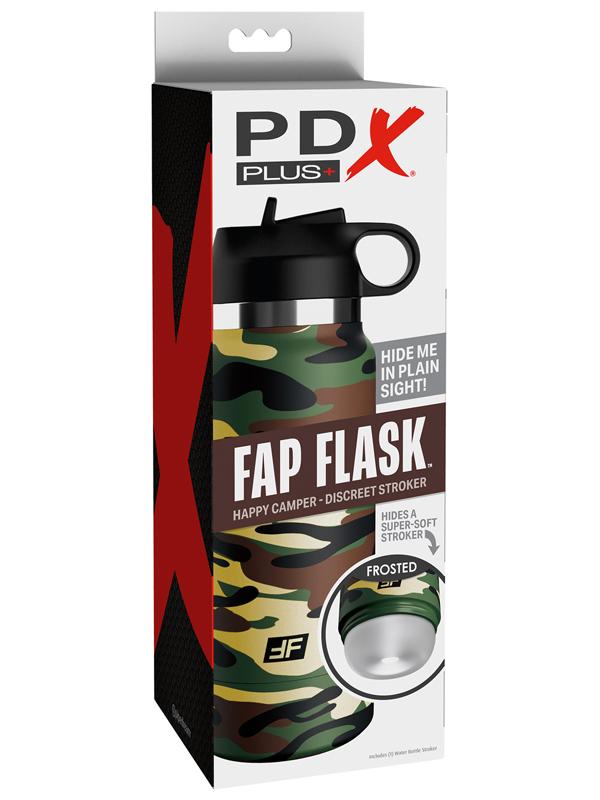 PDX Plus Fap Flask Happy Camper Discreet Stroker Camo Bottle Frosted PDX Brands