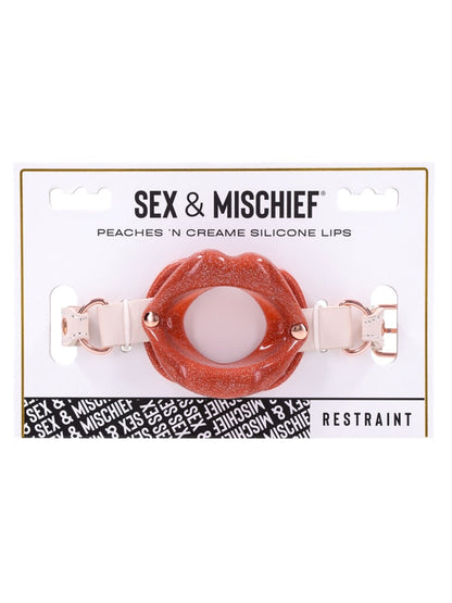Sex & Mischief Peaches n CreaMe Silicone Lips - Peach Mouth Restraint Sportsheets