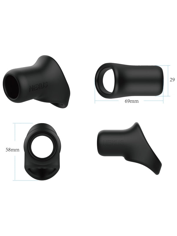 Nexus Rise Liquid Silicone Cock and Ball Sling Black Nexus