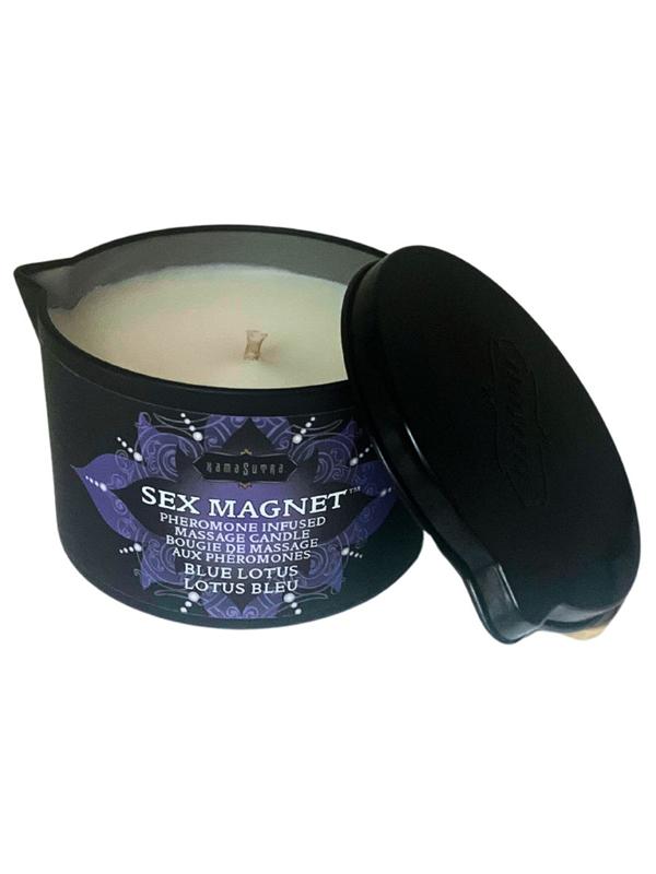 Kama Sutra Sex Magnet MASSAGE BLUE LOTUS CANDLE with pour spout Kama Sutra Products