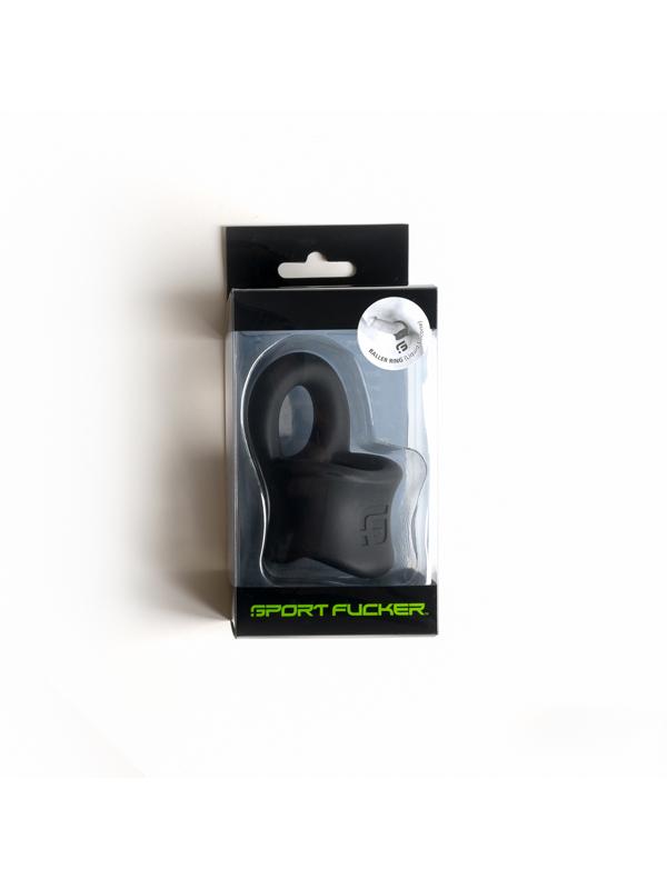 Sport Fucker Baller Ring - Black Liquid Silicone Cock Ring with Ball Stretcher Sport Fucker