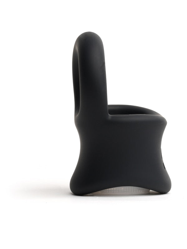Sport Fucker Baller Ring - Black Liquid Silicone Cock Ring with Ball Stretcher Sport Fucker