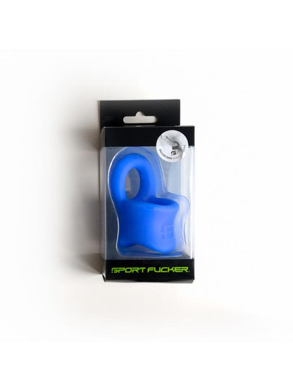 Sport Fucker Baller Ring - Blue Liquid Silicone Cock Ring with Ball Stretcher Sport Fucker