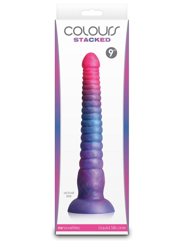 Colours Stacked - 9'' Dildo - Pink/Blue - Pink/Blue 23 cm Fantasy Dildo NS Novelties