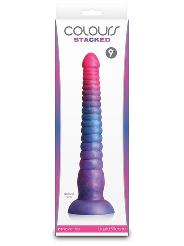 Colours Stacked - 9'' Dildo - Pink/Blue - Pink/Blue 23 cm Fantasy Dildo NS Novelties