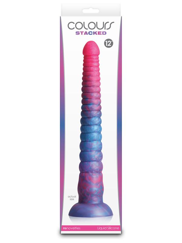 Colours Stacked - 12'' Dildo - Pink/Blue - Pink/Blue 30.6 cm Fantasy Dildo NS Novelties