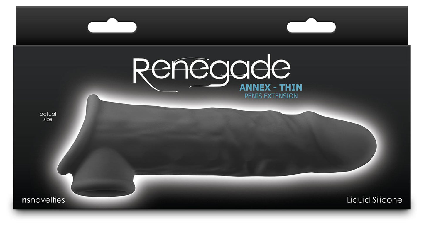 Renegade Annex - Thin - Black - Black 19.4 cm Penis Extender Sleeve NS Novelties