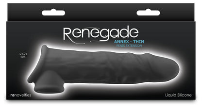 Renegade Annex - Thin - Black - Black 19.4 cm Penis Extender Sleeve NS Novelties