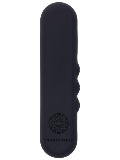 Pivot Flat Bullet - Black - Black 10.2 cm USB Rechargeable Bullet Sportsheets
