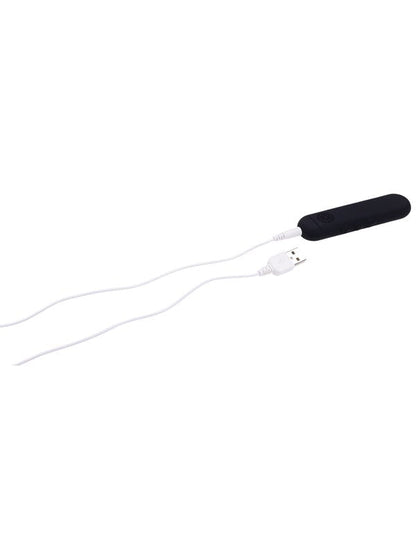 Pivot Flat Bullet - Black - Black 10.2 cm USB Rechargeable Bullet Sportsheets